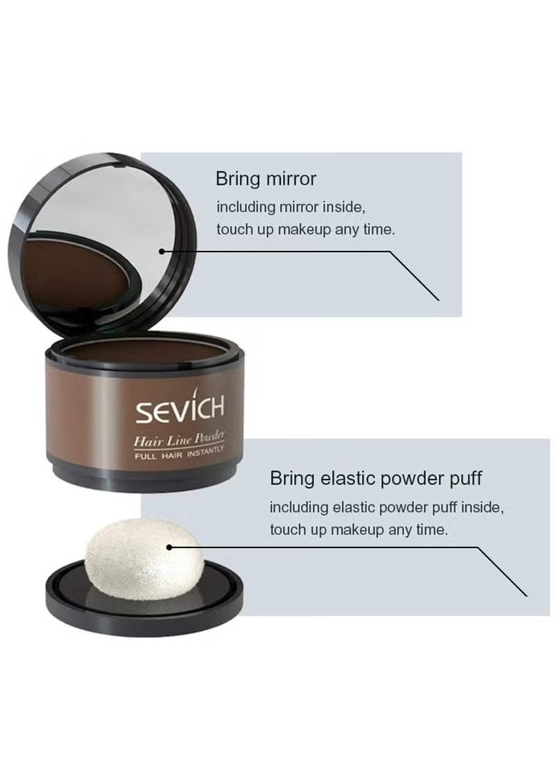 Sevich Instantly Hairline Shadow Hairline Powder Quick Cover Hair Root Concealer Eyebrows & Beard Line Hair Root Touch Up for Thinning Hairline Windproof & Sweatproof (Medium Brown) - Image 2