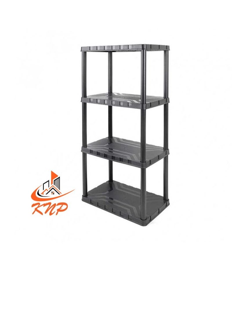 KNP KNP TACTIX 4-TIER PLASTIC SHELF UNIT 56 x 35.6 x 126.2 cm - Image 3