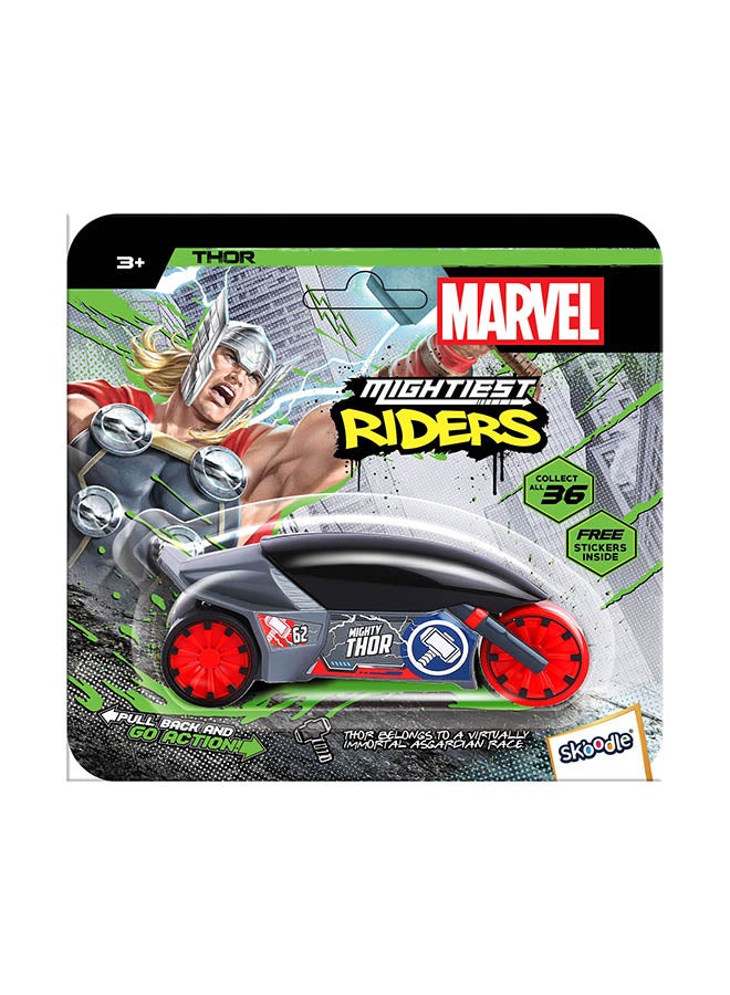 Marvel Skoodle Pull Back Mightiest Rider Thor – Toy Vehicle for Kids Ages 3+ - Image 1