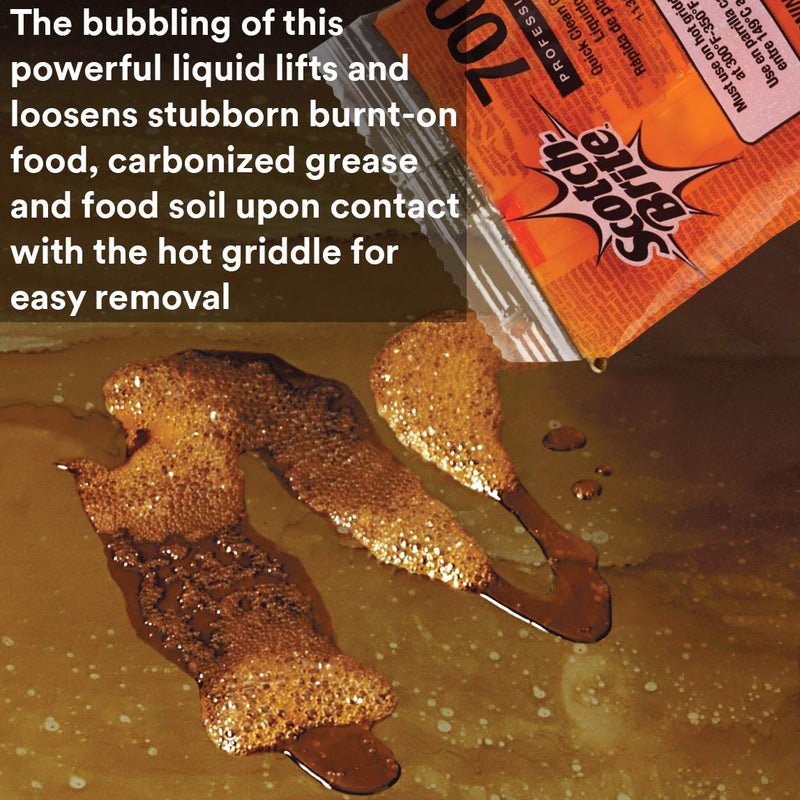 3M Scotch-Brite Griddle Cleaning, Quick Clean System, Heavy Duty, Cleans in 3-5 Minutes, For Baked On Food and Cooking Oils, Use on Hot or Cool Griddle, Orange, (1 System) - Image 4
