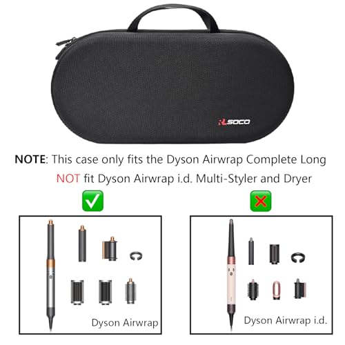 RLSOCO حافظة RLSOCO لجهاز Dyson Airwrap Complete Long/Complete Styler HS08 HS05 HS01، غير متوافقة مع Dyson Airwrap i.d. - تتسع لـ 4 أنابيب طويلة أو قصيرة - سوداء (حافظة فقط، جهاز تصفيف الشعر غير متضمن) - Image 4