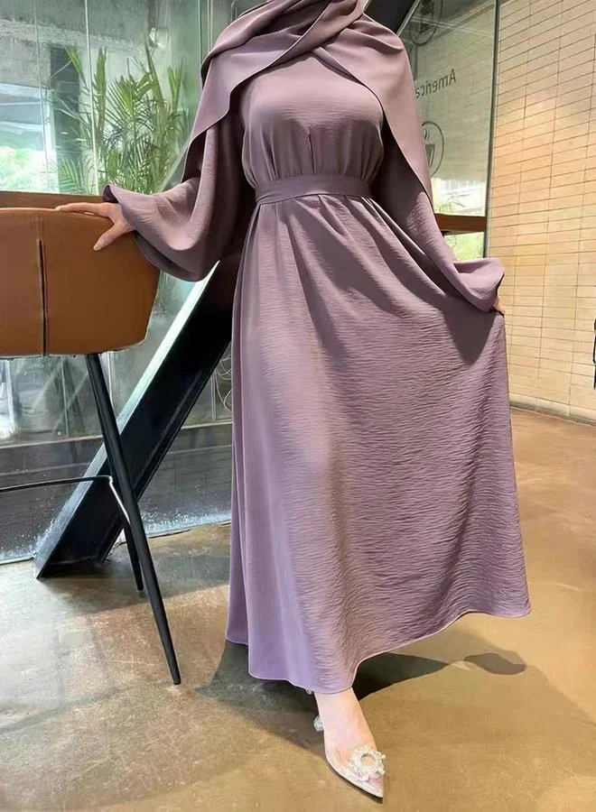 Take Two Lilac Textured Balloon Sleeve Maxi Dress