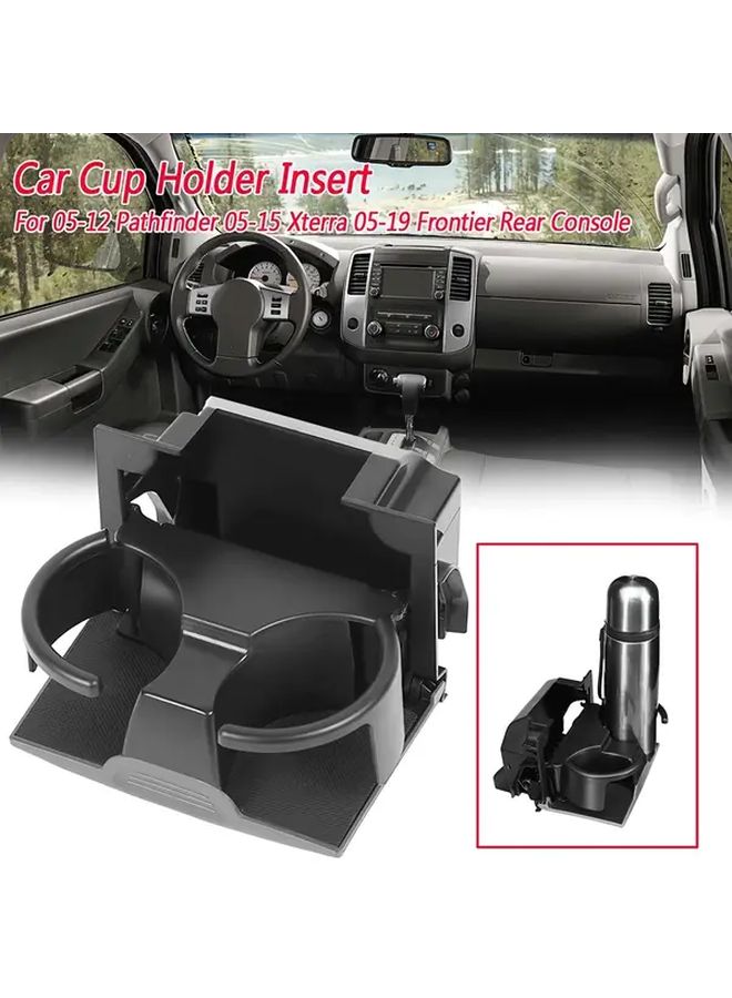 Black Heavy Duty Cup Holder Console For Nissan Pathfinder Xterra Frontier 2005 - Image 1