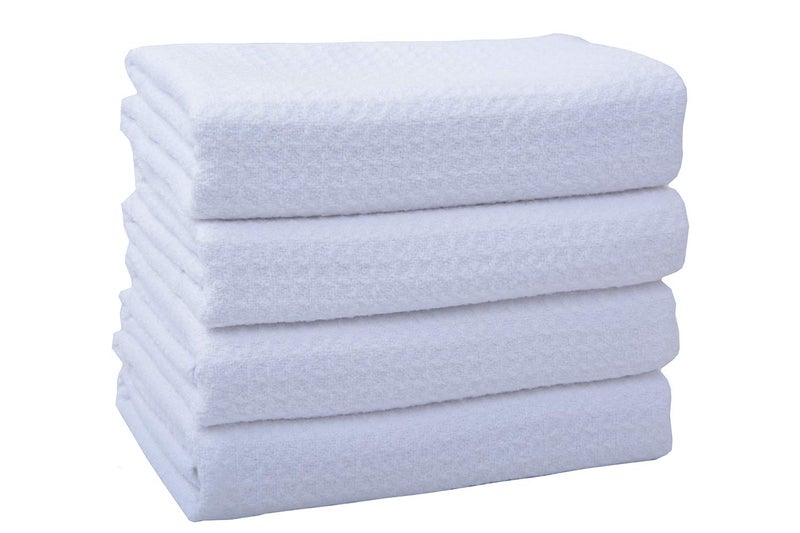 VIVOTE Microfiber Kitchen Towels DIY Sublimation Blank White Tea Towel Waffle Weave Dish Towels Super Absorbent Soft Fast Drying Dish Cloths Reusable Cleaning Cloths 4Pack White 16 Inch X 24 Inch - Image 2