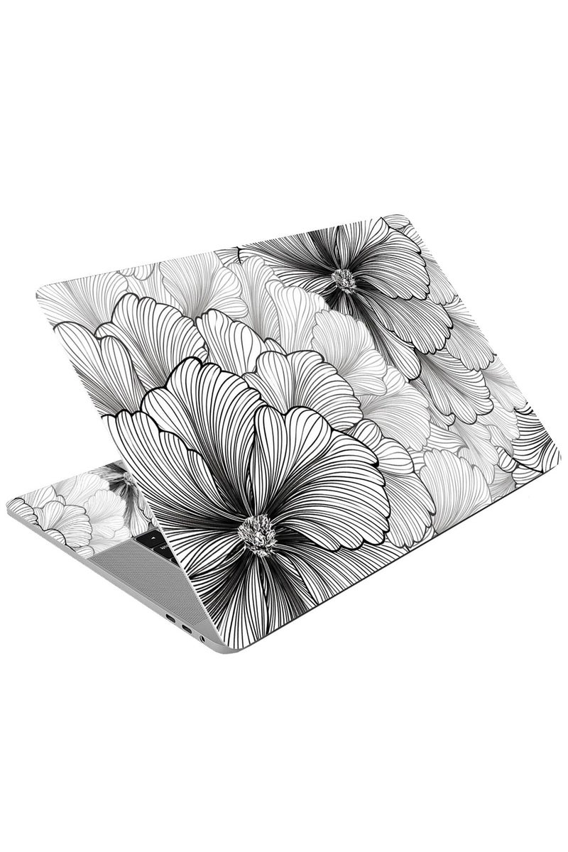 AORTDES 14 15 15.4 15.6 Inches Laptop Skin Sticker Universal Netbook Skin Sticker Reusable Notebook Art Protector Cover (Sketch Flower) - Image 1