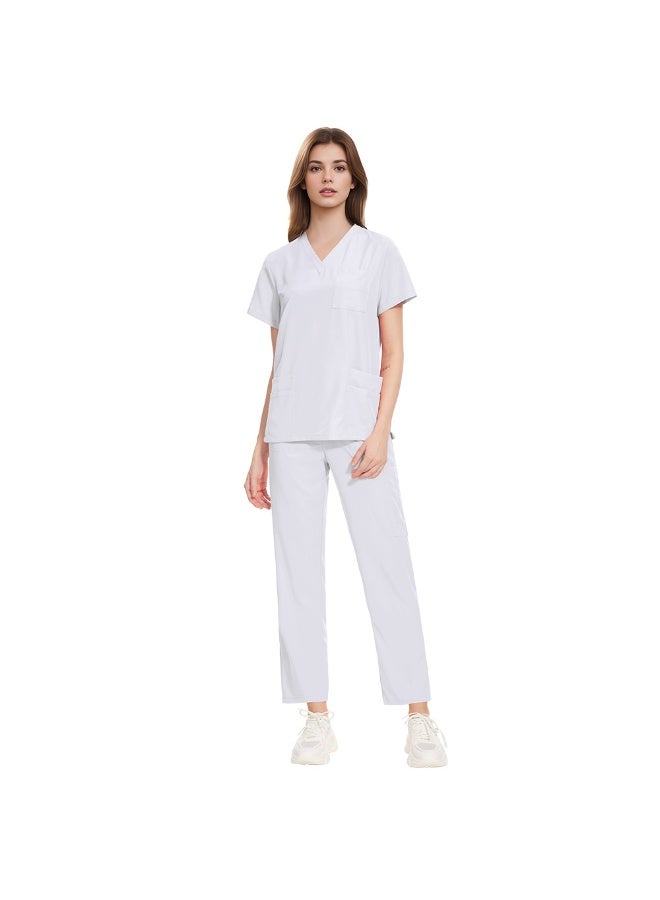 NIBEMINENT Scrub Set  Doctor Nurse Uniforms Hospital Beauty Salon Surgeon Clinic Medical Nursing Clothes Dental Pediatric Work Suit - Image 1
