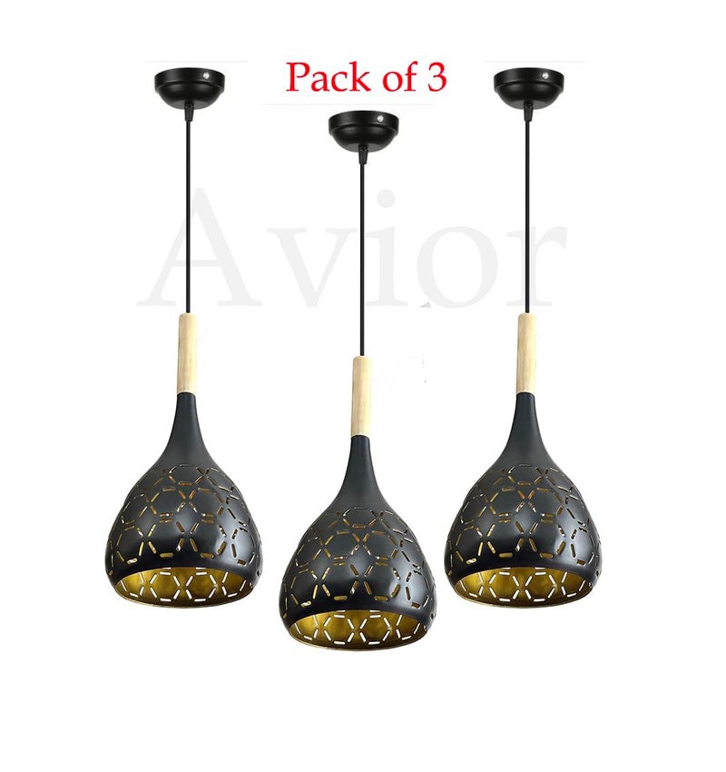 Lyse Decor Hanging Lights for Bedroom, Hanging Lamps for Living Room, Hanging Lights for Restaurants, Jhoomar and Dining Table Lamps (Black and Beige..) - Image 4