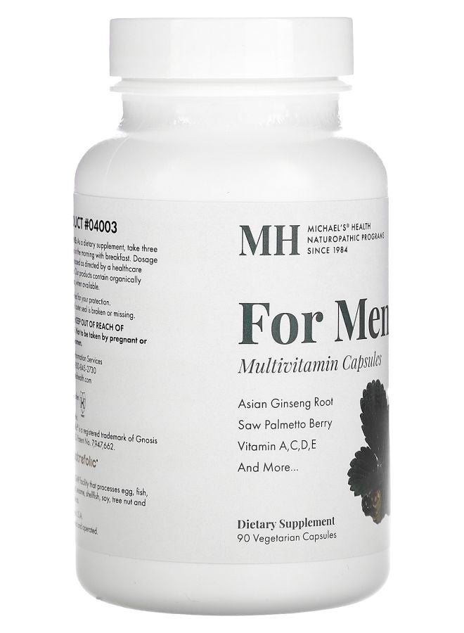 Michael's Naturopathic كبسولات متعددة الفيتامينات للرجال 90 كبسولة نباتية - Image 2