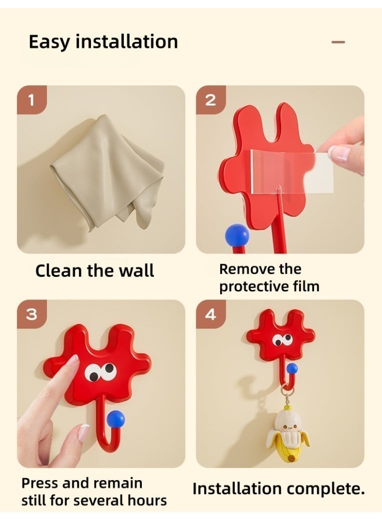 Multifunctional No-Drill Adhesive Hooks, Strong Wall Hooks, Traceless Waterproof Sticky Hooks for Kitchen Bathroom Home - Image 2