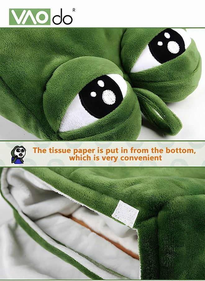 VAOdo - Funny Tissue Box Holder Cartoon Shape Sad Frog Home Decoration Easy to Draw Paper Soft Can Be Hung Tissue Box - Image 1