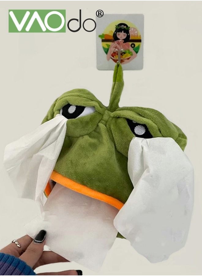 VAOdo - Funny Tissue Box Holder Cartoon Shape Sad Frog Home Decoration Easy to Draw Paper Soft Can Be Hung Tissue Box - Image 1