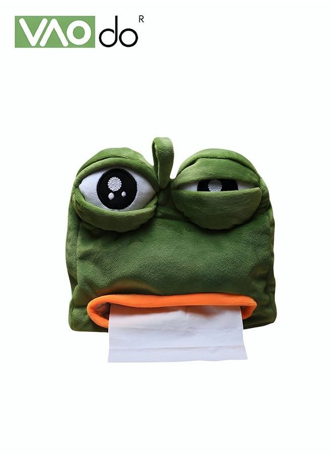 VAOdo - Funny Tissue Box Holder Cartoon Shape Sad Frog Home Decoration Easy to Draw Paper Soft Can Be Hung Tissue Box - Image 1