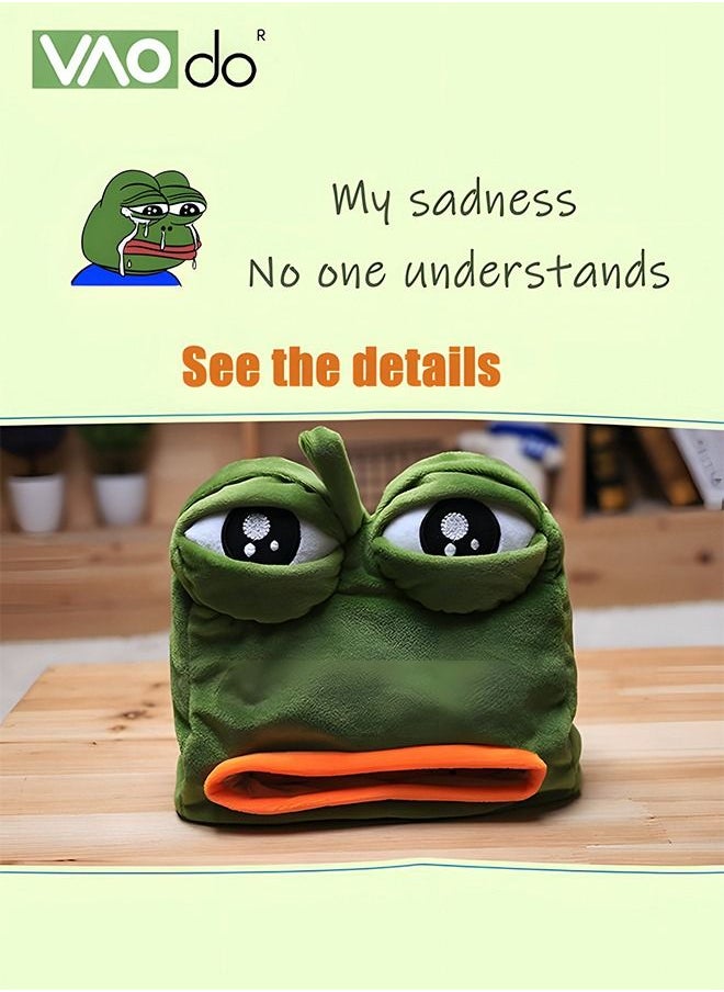 VAOdo - Funny Tissue Box Holder Cartoon Shape Sad Frog Home Decoration Easy to Draw Paper Soft Can Be Hung Tissue Box - Image 1