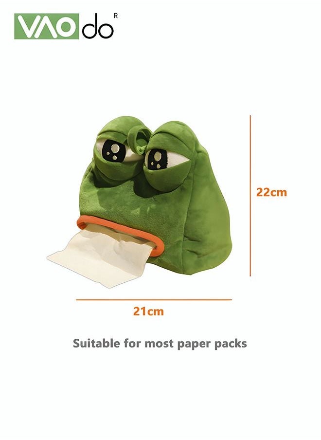 VAOdo - Funny Tissue Box Holder Cartoon Shape Sad Frog Home Decoration Easy to Draw Paper Soft Can Be Hung Tissue Box - Image 1
