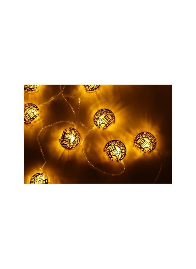 The Bros Ramadan String Lights,Battery Operated Eid String Light, Star Fairy String Lights for Eid Festival Christmas Bedroom Garden Decorations, (2m/S2, Warm White)  - Image 3