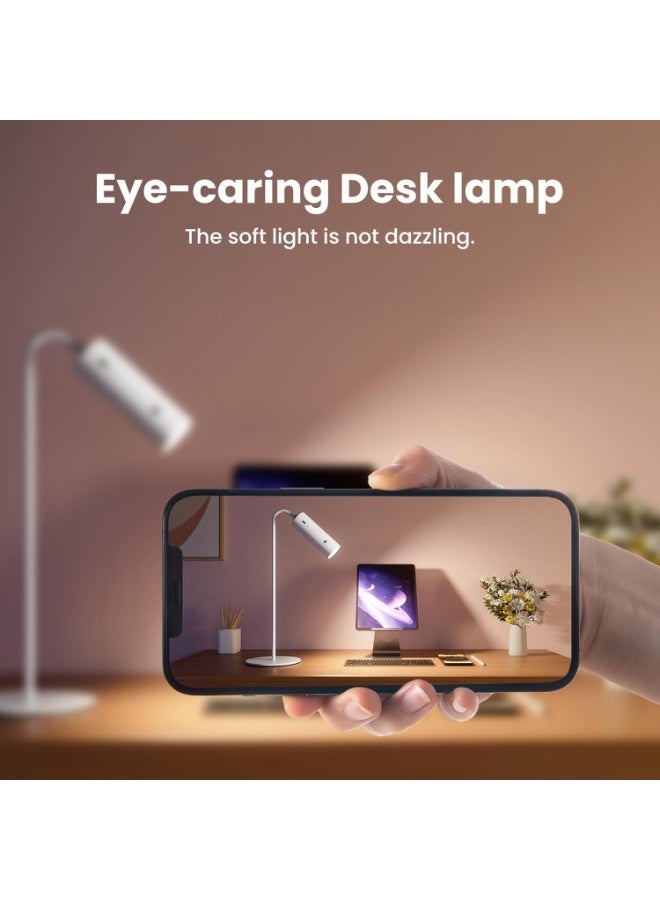 مصباح مكتب لاسلكي للمنزل والمكتب، 4 في 1 مصباح قابل للشحن متعدد الوظائف مع لمسة 3 درجات حرارة للون، مع مشبك، قابل للتعتيم باللمس، صغير ومحمول، للهدايا، أبيض - Image 3