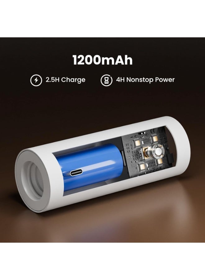 مصباح مكتب لاسلكي للمنزل والمكتب، 4 في 1 مصباح قابل للشحن متعدد الوظائف مع لمسة 3 درجات حرارة للون، مع مشبك، قابل للتعتيم باللمس، صغير ومحمول، للهدايا، أبيض - Image 5