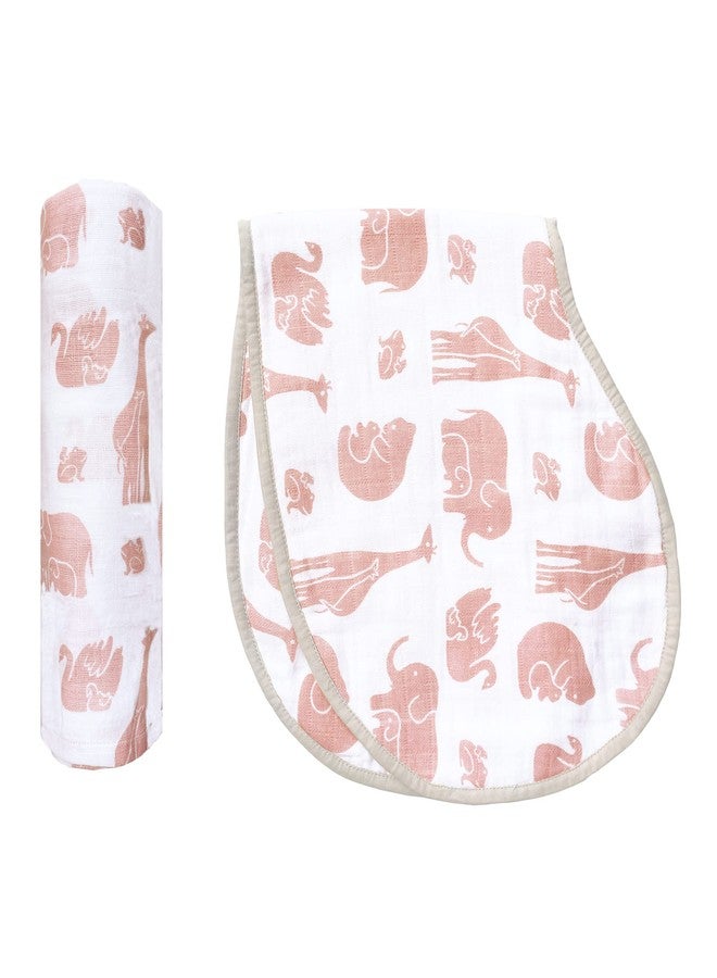 Masilo Swaddle & Burp Cloth Bib - Always Be My Baby, Pack of 1, Beige - Image 1