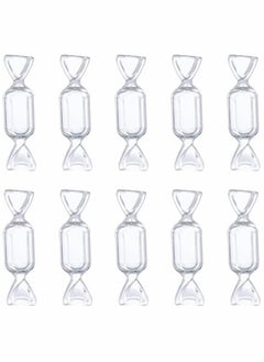 KASTWAVE Candy Box, Small Plastic Containers, with Lids, Candy Shaped Jewelry Box Mini Clear Jewelry Case for Storage of Small Items, Jewelry, Pills, Pack of 10  - Image 1
