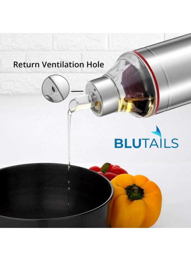 BLUTAILS Stainless Steel Oil Dispenser/Oil Bottle of 1 litre Easy Flow with Cap, Spill-Proof, Food Grade Dispener Count of 1 (1000ml) - Image 3