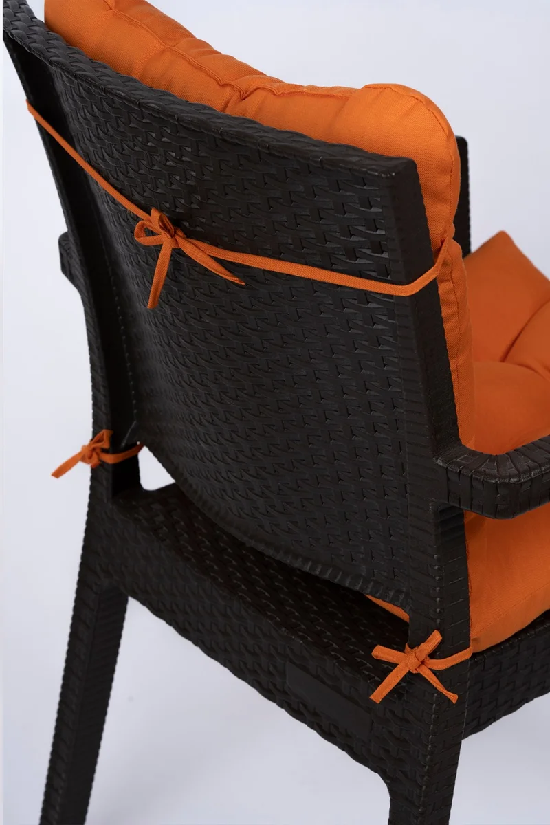 Altın Pamuk Neva Pofidik Orange Backed Chair Cushion Special Stitched Laced 44x88 Cm