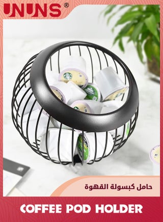 Nespresso Pods Holder,Wire Holder Large Capacity Espresso Pod Organizer,Stainless Steel Metal Fruit Bowl Coffee Pod Storage Basket K Cup Holder For Kitchen/Pantry/Office/Cafe,Black - view 3