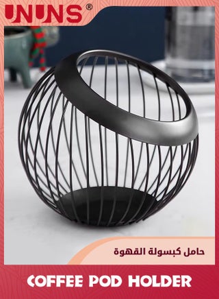 Nespresso Pods Holder,Wire Holder Large Capacity Espresso Pod Organizer,Stainless Steel Metal Fruit Bowl Coffee Pod Storage Basket K Cup Holder For Kitchen/Pantry/Office/Cafe,Black - view 5
