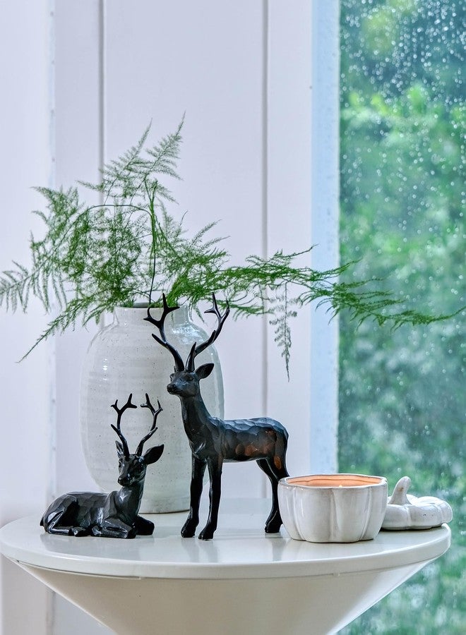 DN DECONATION 2PCS Black Reindeer Figurine Decoration, Small Christmas Resin Deer Statue Sculptures, Simple Black Deer Set for Indoor Home Decor Tabletop Offices Bedroom Living Room Shelf, Gifts - Image 4