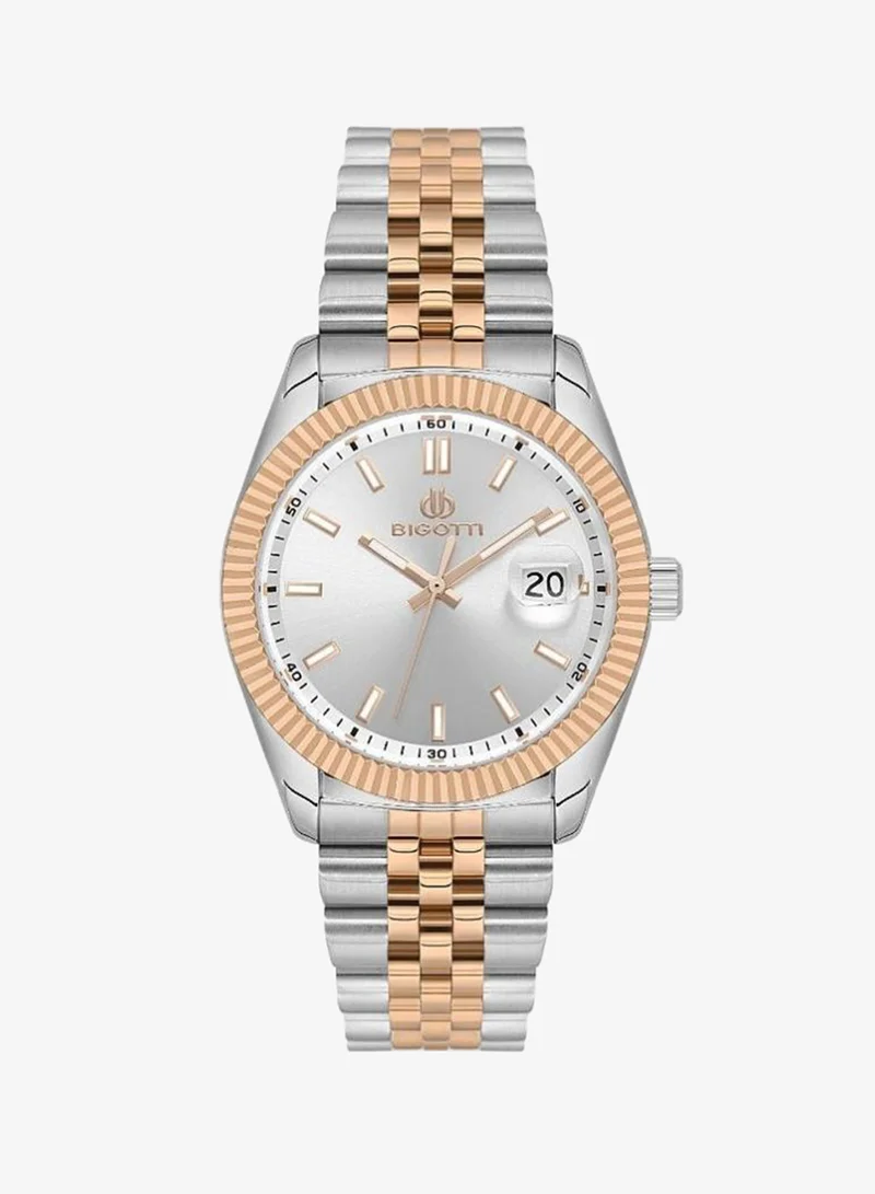BIGOTTI Bigotti - Quotidiano Men Watch | Stainless SteelBrass Case | Analog | Round Dial | Mineral Glass | Japanese Quartz | Water Resistant 50 Meters