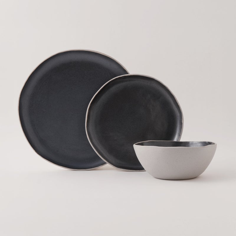 La Mesa Porcelain 12Pcs Dinner Set, Grey - Image 1