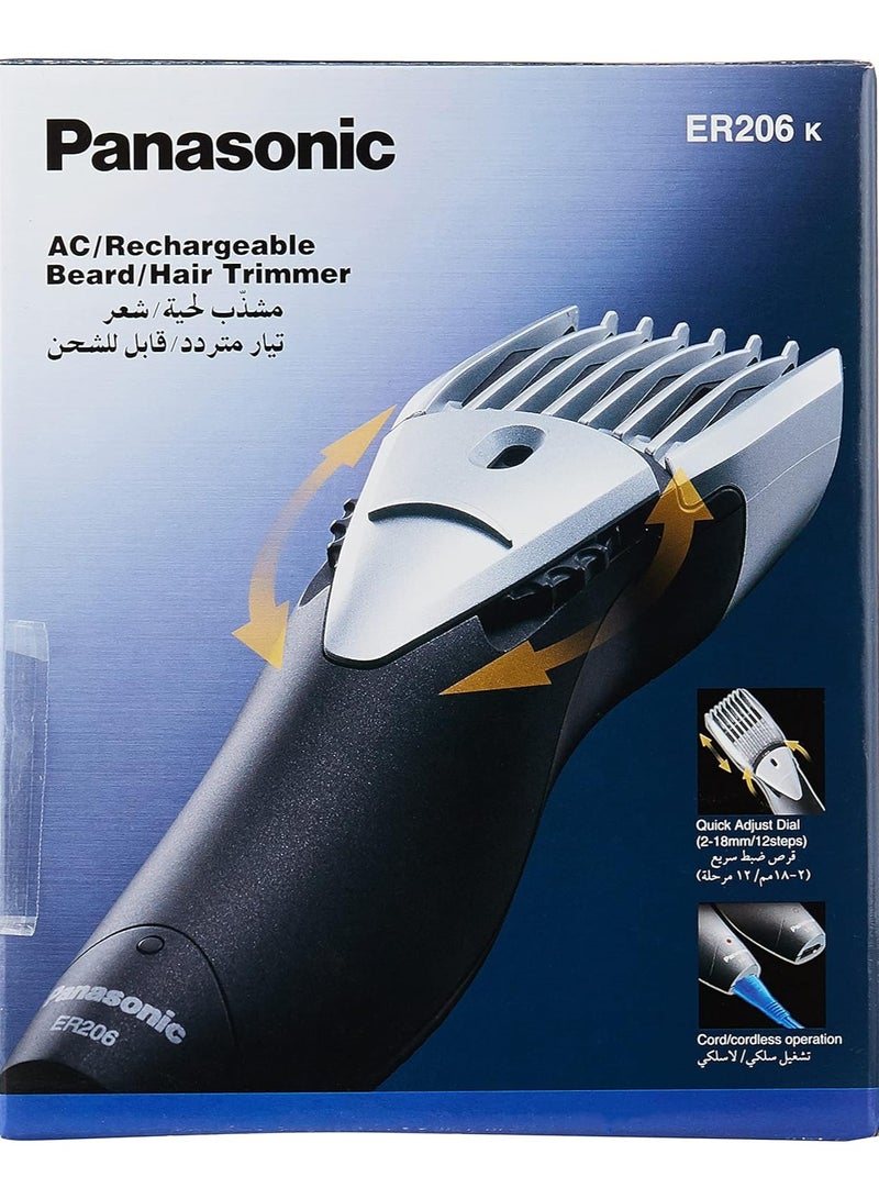 Panasonic AC Rechargeable Beard Hair Trimmer ER206K - Image 5