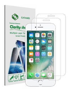 CATANES 2 Pack For Apple iPhone 8 Plus and iPhone 7 Plus Tempered Glass Screen Protector With Easy Installation Tray Anti Scratch Bubble Free  - Image 1