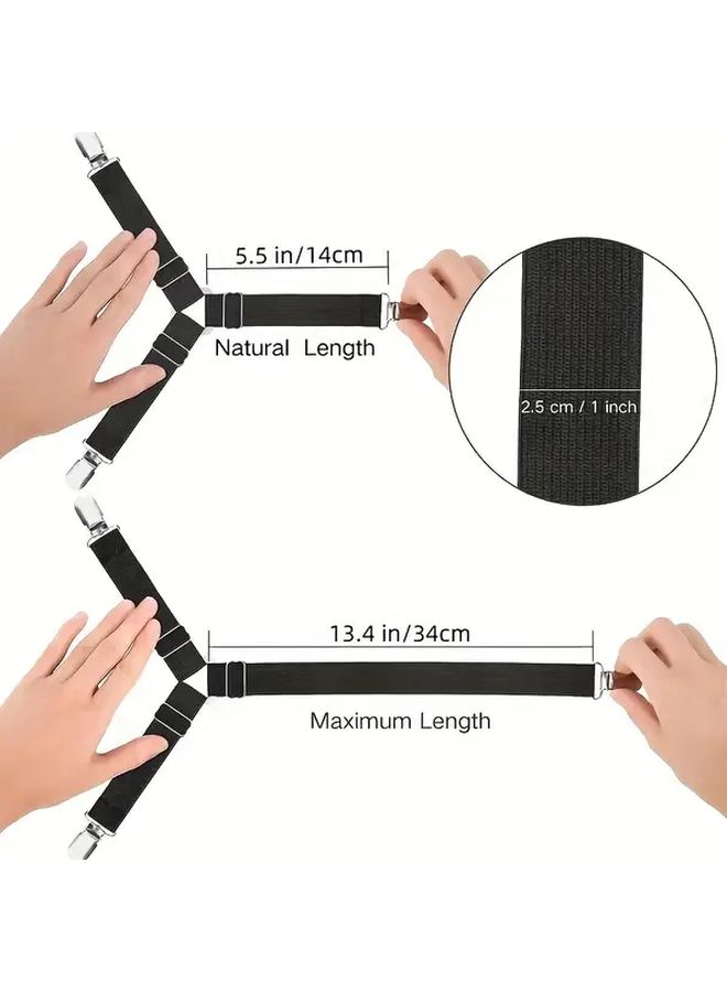 4pcs White Triangle Bed Sheet Clips Heavy Duty Nylon Fitted Sheet Holders Secure Grip No Drill Installation for Mattress Sofa Cushion Durable Fasteners - Image 4