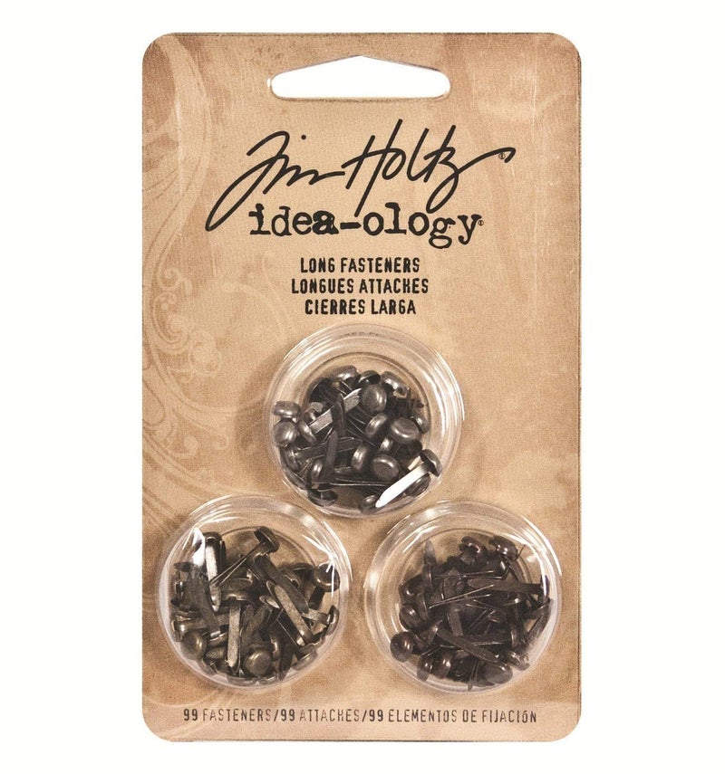 Tim Holtz Ideaology Metal Long Fasteners 99 per Pack 716 Inches Antique Finishes TH92703