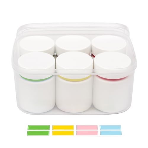 ePizdiz Colorful Empty Plastic Pill Bottle Organizer with Labels Medicine Vitamin Bottle Chemical Containers with Caps,6pcs (100ml) - Image 1