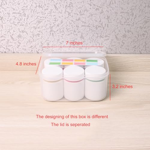 ePizdiz Colorful Empty Plastic Pill Bottle Organizer with Labels Medicine Vitamin Bottle Chemical Containers with Caps,6pcs (100ml) - Image 5