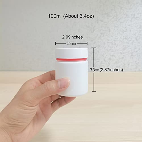 ePizdiz Colorful Empty Plastic Pill Bottle Organizer with Labels Medicine Vitamin Bottle Chemical Containers with Caps,6pcs (100ml) - Image 4