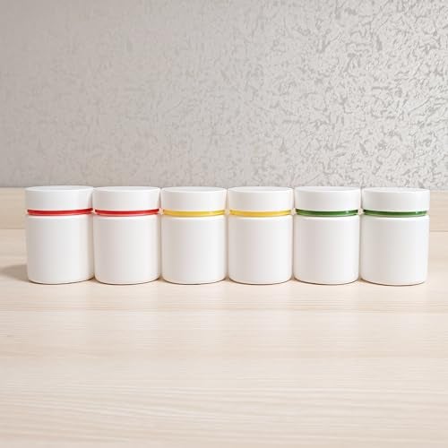 ePizdiz Colorful Empty Plastic Pill Bottle Organizer with Labels Medicine Vitamin Bottle Chemical Containers with Caps,6pcs (100ml) - Image 2