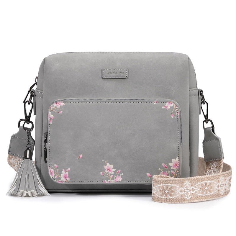Pomelo Best Crossbody Purses for Women with Built-in Wallet RFID Card Slots, Soft Leather Shoulder Bags with Adjustable Strap for Travel & Daily Use - Image 1