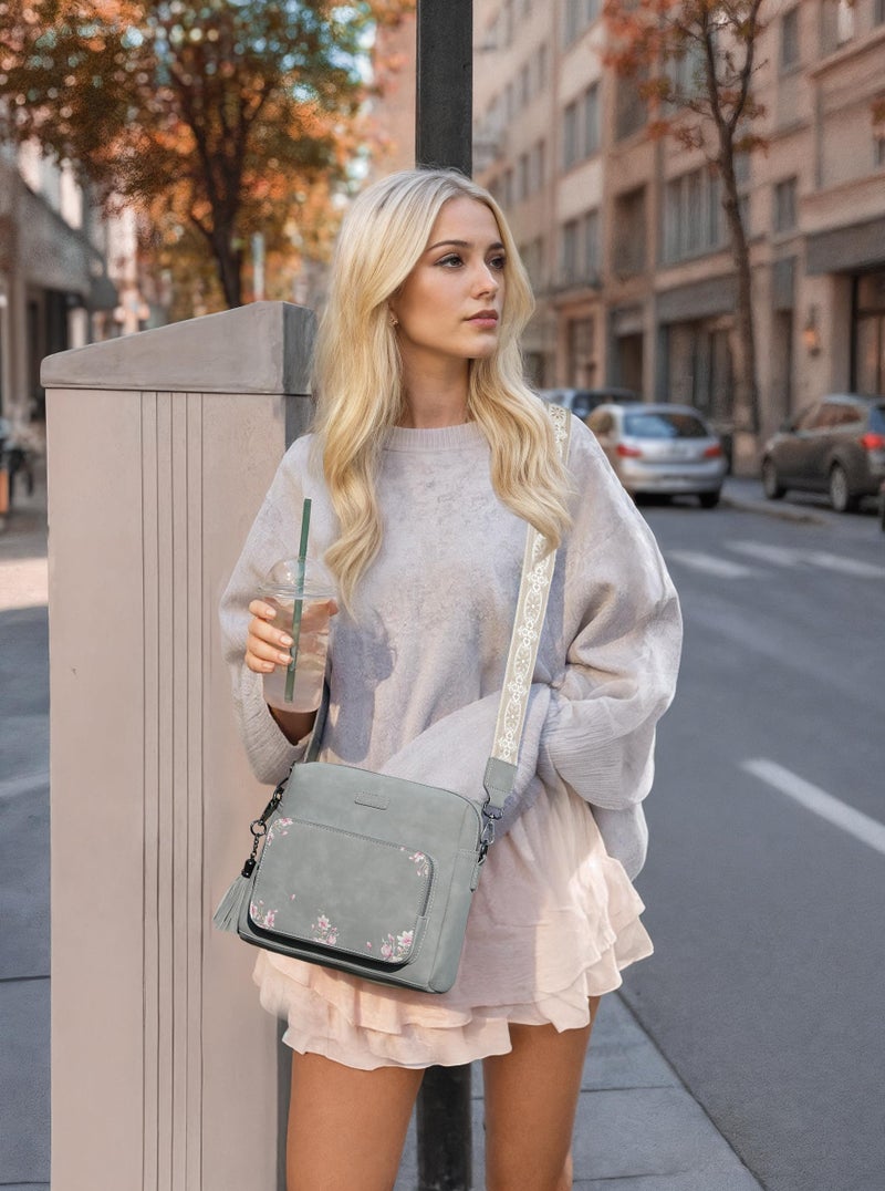 Pomelo Best Crossbody Purses for Women with Built-in Wallet RFID Card Slots, Soft Leather Shoulder Bags with Adjustable Strap for Travel & Daily Use - Image 3