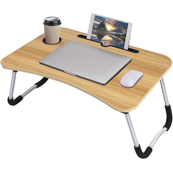 TUFF Portable Folding Laptop Desk for Bed  Sofa  Adjustable Lap Tray Notebook Stand with Tablet  Cup Holder  NonSlip Legs  Foldable MultiPurpose Table for Working Studying Reading and Camping - Image 5