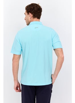 Greg Norman Men Sportswear Fit Short Sleeve Training Polo Shirt, Turquoise  - Image 3