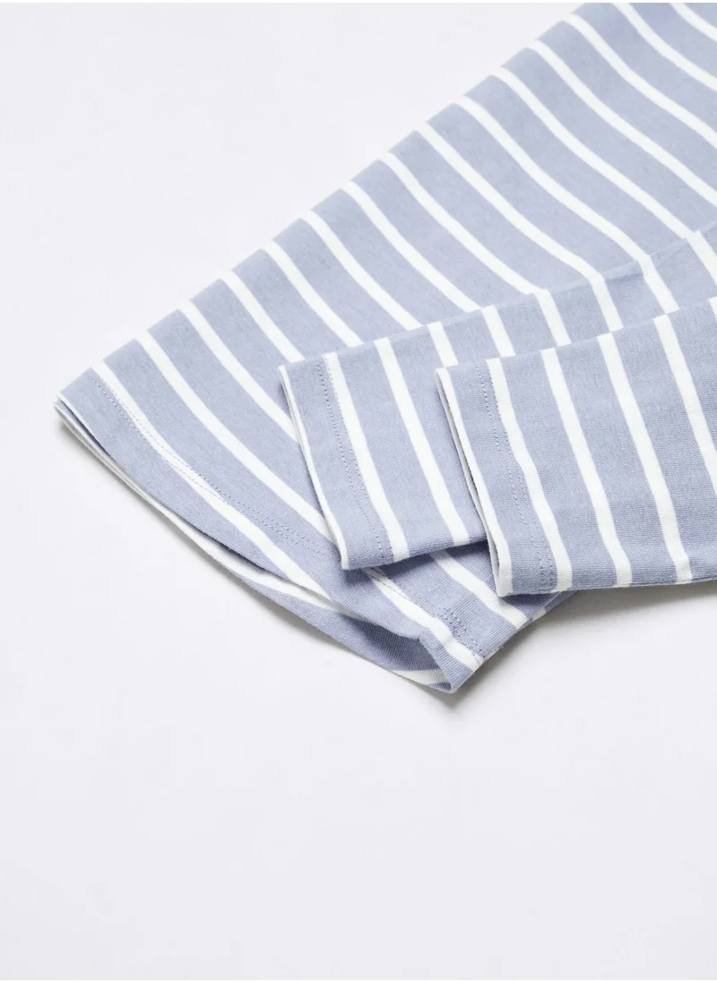 مانجو Kids Stripe Crew Neck T-Shirt
