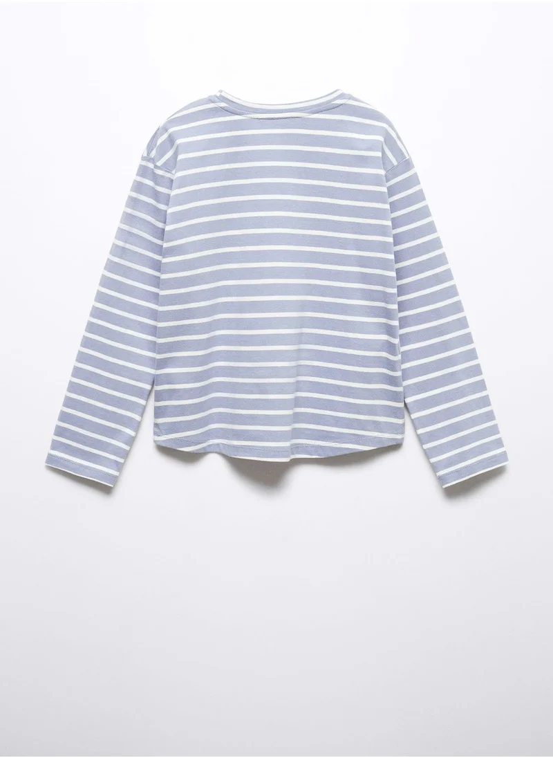 مانجو Kids Stripe Crew Neck T-Shirt