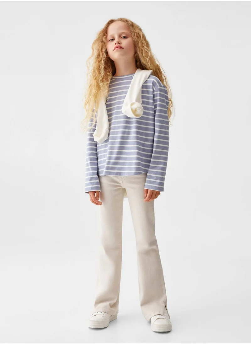 مانجو Kids Stripe Crew Neck T-Shirt