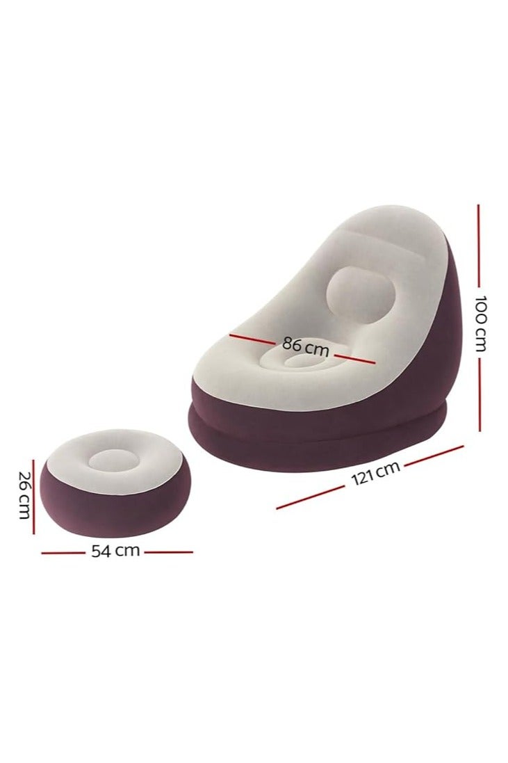 Bestway Bestway Comfort Cruiser Inflate-A-Chair with Footrest 121x100x86cm, Assorted 1 Piece (Color May Vary) | Air Chair | Inflatable Chair for Indoor & Outdoor  - Image 3