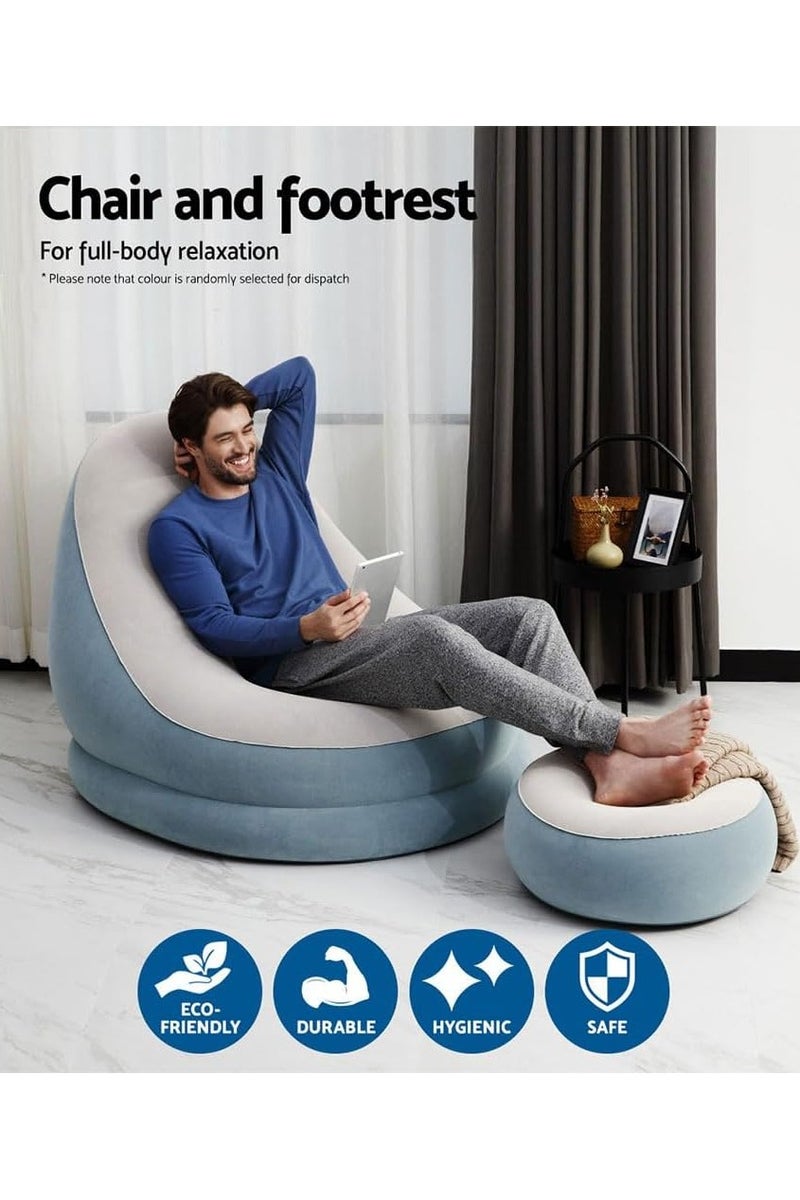 Bestway Bestway Comfort Cruiser Inflate-A-Chair with Footrest 121x100x86cm, Assorted 1 Piece (Color May Vary) | Air Chair | Inflatable Chair for Indoor & Outdoor  - Image 5