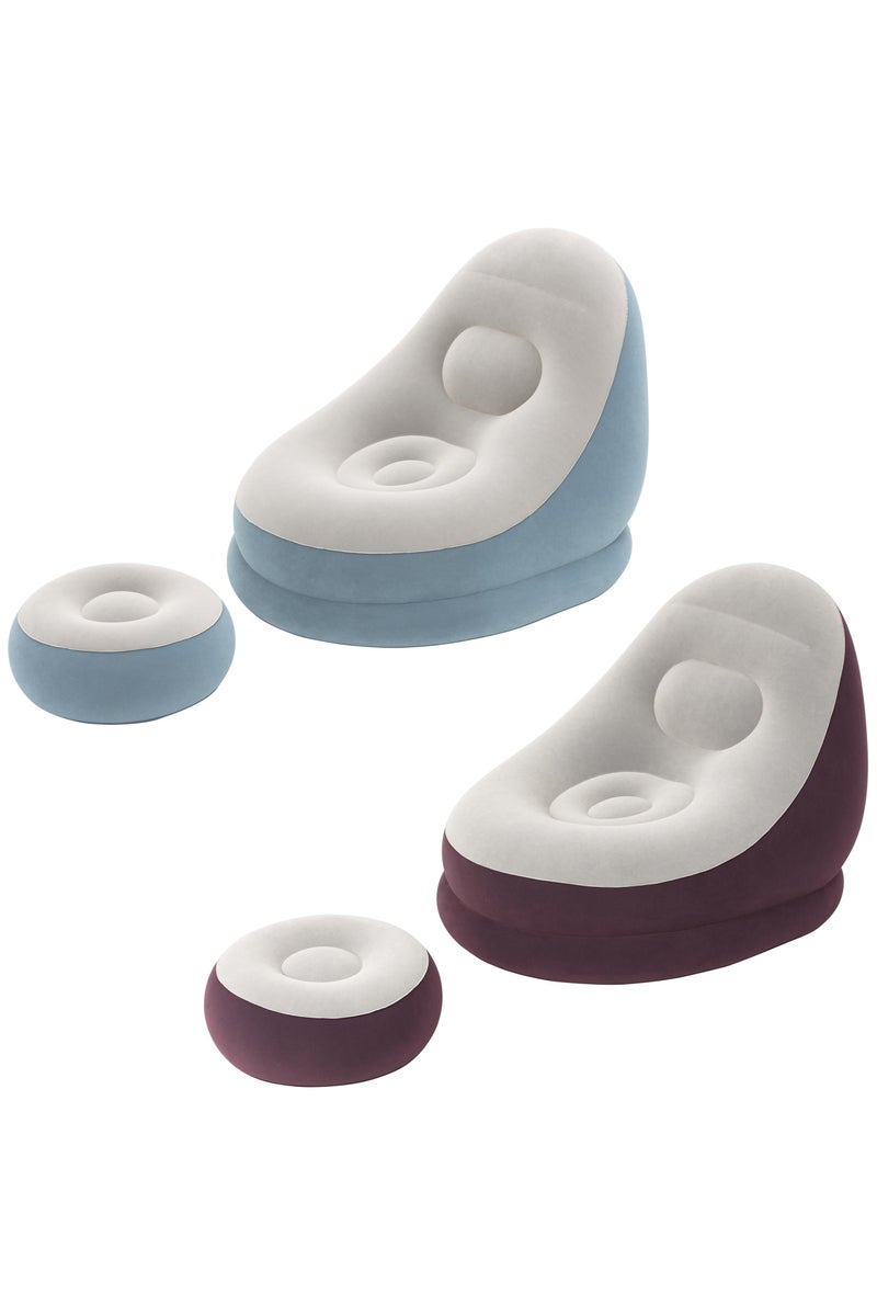 Bestway Bestway Comfort Cruiser Inflate-A-Chair with Footrest 121x100x86cm, Assorted 1 Piece (Color May Vary) | Air Chair | Inflatable Chair for Indoor & Outdoor  - Image 1