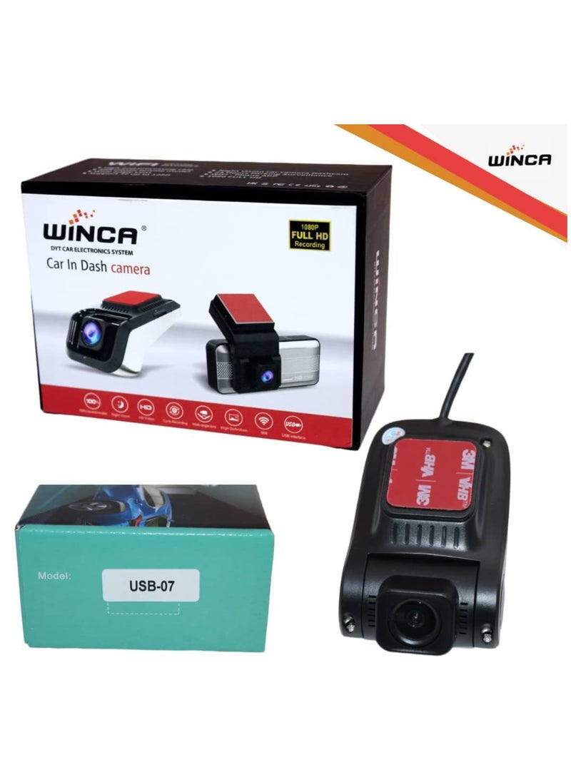WINCA WINCA Dashcam 1080p full HD Car DVR USB Car Dashcam DVR Camera Wide angle Lens 24 Hours Parking Surveillance (USB U7)  - Image 4