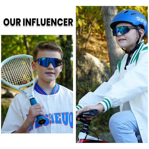 DUCO Kids Sunglasses Youth Baseball Sun Glasses Lightweight TR90 Frame UV400 Sports Cycling Shades for Boys Girls DK268 - Image 2